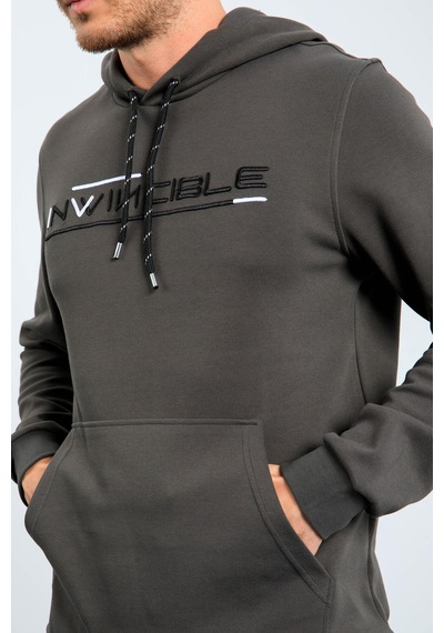 Tommy Life Haki Kanguru Cep Standart Kalıp Kapüşonlu Erkek Sweatshirt - 87883 Haki