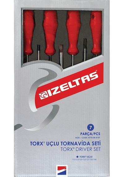 İzeltaş Delikli Torx Uçlu Tornavida Seti Takım 7 Parça