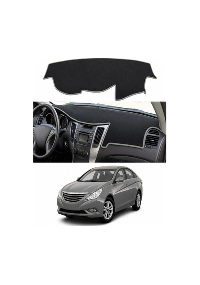 Hyundai - Sonata 2007-2012 Uyumlu Torpido Koruma Kılıfı - Gri Şeritli