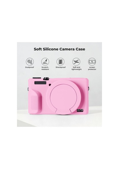 K&f Concept Canon G7x Mark Iıı Pink Pembe Slikon Kılıf