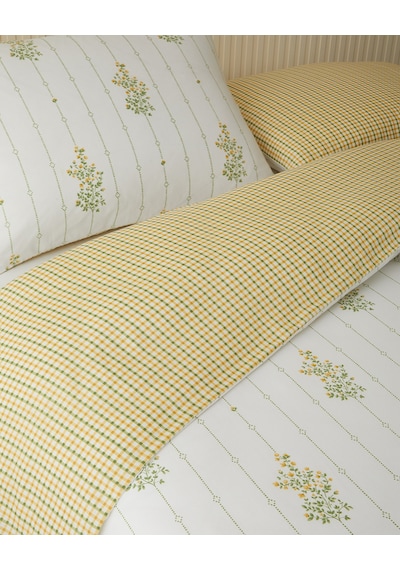 Delicate Bloss Pamuklu Çift Kişilik Nevresim Seti 200x220 Cm Sarı-yeşil