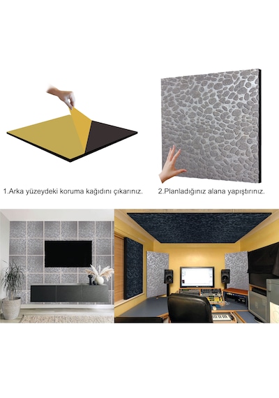 Tink Gri Embos Keçe Ses Ve Isı Yalıtım Paneli 40x40 Cm - 6 Adet/1 M²