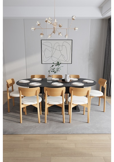 Modern 8 Kişilik Mutfak Yemek Masası Ve Sandalye %100 Mdf Mutfak Yemek Odası Masası Takımı Ymt08 Antrasit Modern 8 Kişilik Mutfak Yemek Masası Ve Sandalye %100 Mdf Mutfak Yemek Odası Masası Takımı Ymt08 Antrasit