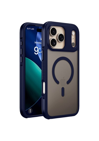 Buff Apple iPhone Uyumlu 17 Pro Max Magsafe Air Bumper Kılıf Dark Blue Koyu Mavi