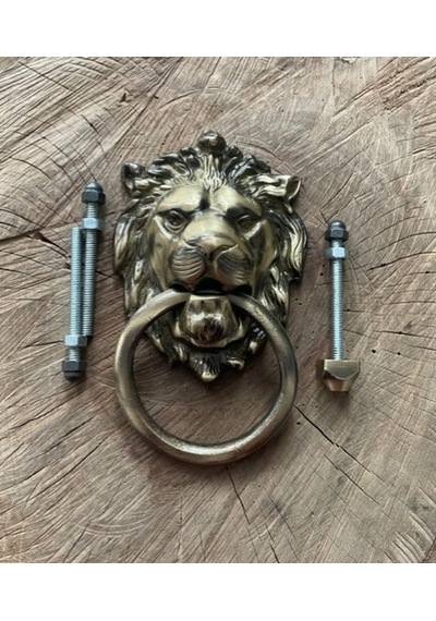 ASLAN FİGÜRLÜ ANTİK PİRİNÇ KAPI TAK TAK KAPI TOKMAGI