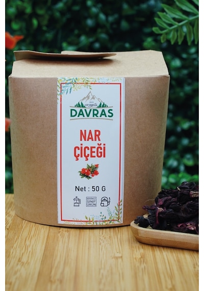 Davras Organik Hibisküs Nar Çiçeği 50 G