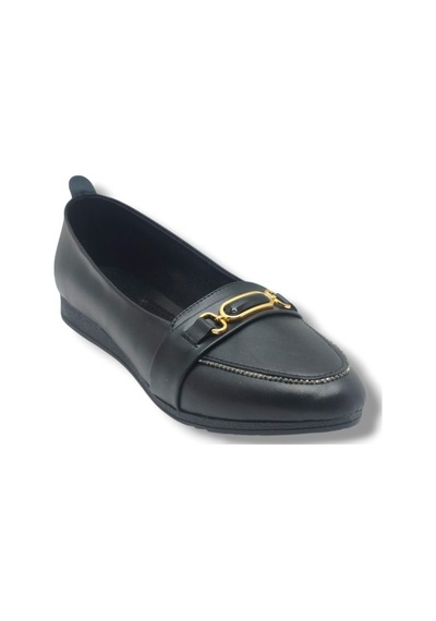 C-shoes Ys3069-26 Cilt Taşlı Elips Toka Anatomik Kadın Babet 41-42 Sıyah