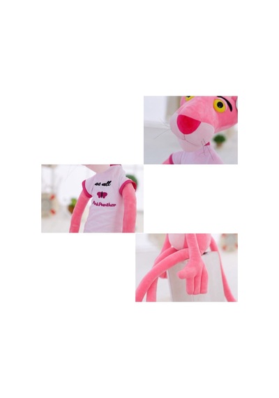 Pembe Panter Peluş 60 Cm Tişörtlü Pelüş Figür Oyuncak Hediyelik