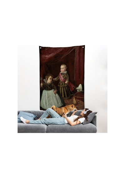 Diego Velázquez - Prens Balthasar Charles Cüceyle Birlikte Duvar Örtüsü-7282