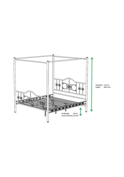 Argimo Yatak Tülü Beyaz Cibinlik 90 x 200 CM