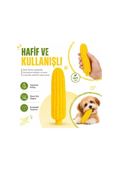 Tr Madpet Sesli Mısır Isırma Oyuncağı - Köpek Ve Kedi İçin Çiğneme Oyuncağı - Diş Kaşıma Ve Oyun Aktivite