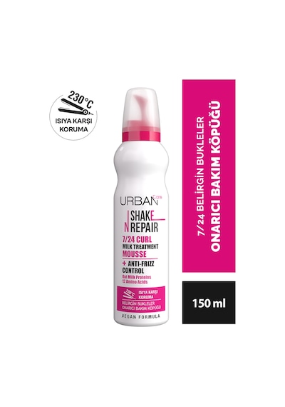 Shake N Repair 7/24 Kabaran Ve Bukleli Saçlara Özel Saç Bakım Köpüğü 150 Ml-vegan