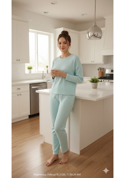 Sude Kadın Pijama Takımı Açık Mavi