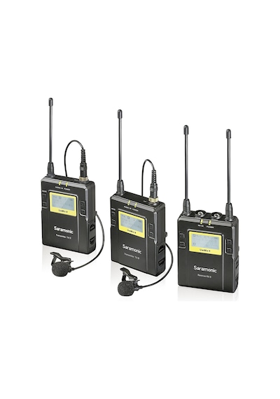 Saramonic, Uwmic9, Rx9+tx9+tx9+tx9 Uhf Lavalier Mikrofon Sistemi, Kablosuz, Siyah