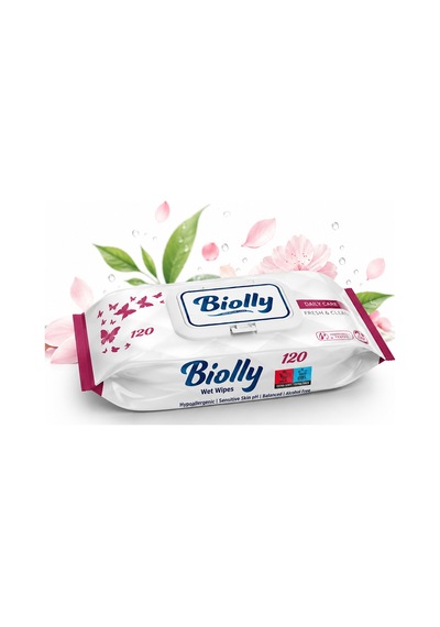 Biolly Daily Care Günlük Islak Mendil 120 Yaprak - Koli 12 Adet 12'li Set