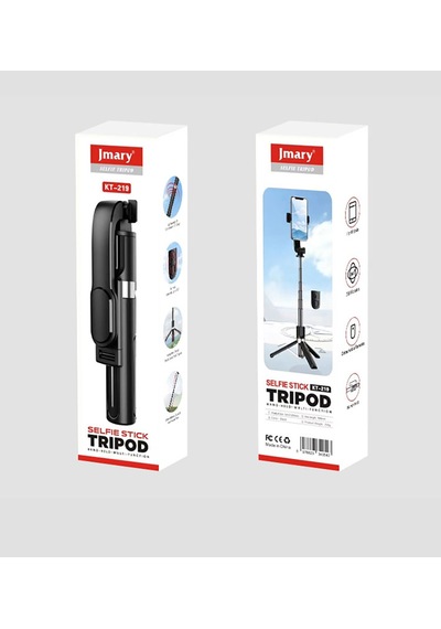Jmary Kt-219 360 Derece Dönebilen Kablosuz Kumandalı Tripod Ve Selfie Çubuğu Siyah