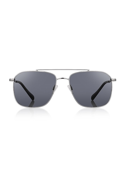 Daniel Klein Dk3284-1 Dikdörtgen Slim Line Siyah Polarize Camlı Erkek Güneş Gözlüğü 53-20-145 Metalik Gri