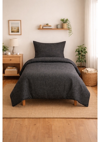Lionas Cotton Tek Kişilik Nevresim Seti Yastık & Yorgan Kılıfı – Gri