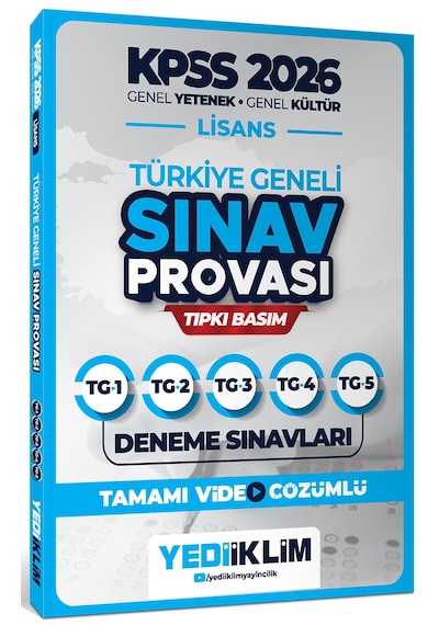 Yediiklim 2026 Kpss Lisans Gy-gk Türkiye Geneli Sınav Provası Tıpkı Basım Deneme Sınavları Tamamı Video Çözümlü