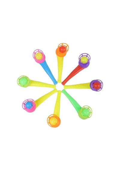 Pipetli Top Üfleme Oyunu Popit Eğitici Oyuncak 3 Adet