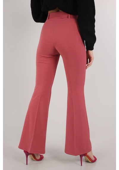 Vioshine Kadın Kemerli İspanyol Paça Yüksek Bel Pantolon-pudra Pudra Vioshine Kadın Kemerli İspanyol Paça Yüksek Bel Pantolon-pudra Pudra