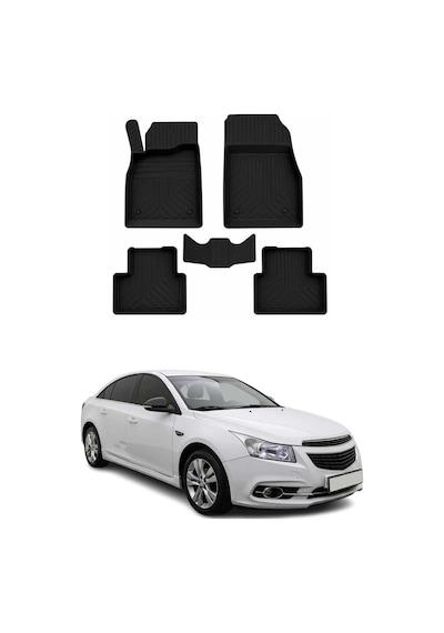 Chevrolet Cruze 2009-2016 Uyumlu 4d Havuzlu Paspas Kauçuk Siyah 5 Parça