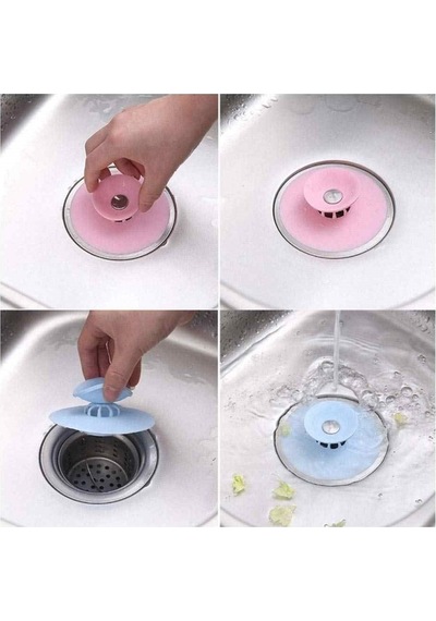 2 Kademeli Dokunmatik Lavabo Tıkacı Silikon Lavabo Gider Tıpası 2 Adet Plastik Diğer