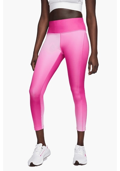 Nike Fast Normal Belli 7/8 Renk Geçişli Cepli Kadın Koşu Tayt Pembe