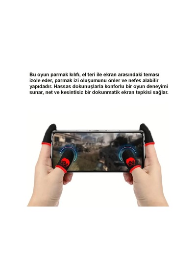 Pubg Potter Kafa Şimşek Desenli Oyun Eldiveni, Ter Geçirmez, 1 Çift 2 Adet Parmaklık, Siyah