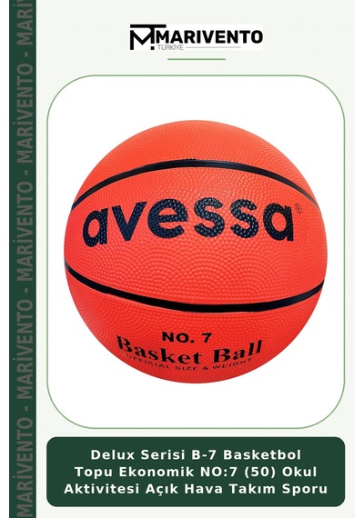 Delux Serisi B-7 Basketbol Topu Ekonomik No:7 50 Okul Aktivitesi Açık Hava Takım Sporu