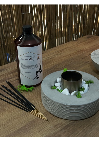 Dekoratif Bio-fire V2 Beton Masaüstü Şömine + 1 Lt Bio-ethanol Yakıt