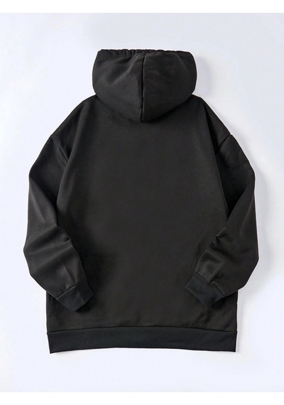 Relax&Basic Ünisex Basic Slim Fit Kapüşonlu Fermuarlı Cepli Sweatshirt Nar Çiçeği Siyah Siyah