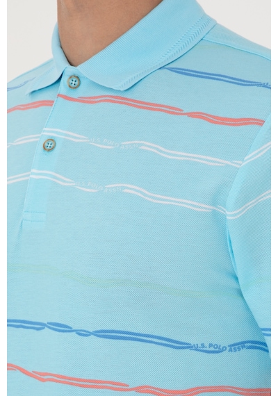 U.S. Polo Assn. Erkek Regular Fit Polo Yaka Aqua Tişört 50299642-VR007