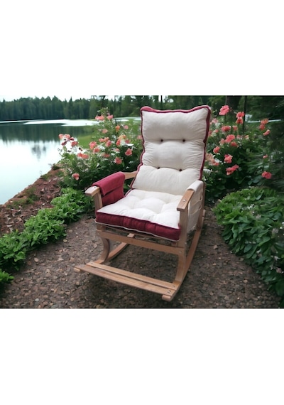 Yaren Home Dizayn Sallanan Sandalye Bordo Krem Bordo - Krem