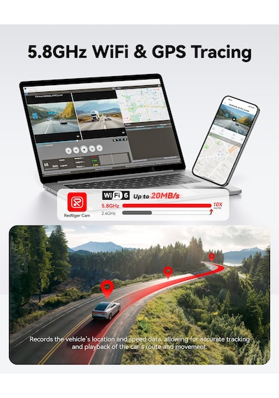 Bagajon 4k Ön Kamera + 1080p Arka Araç Kamerası 24 Saat Kayıt + Park Modu + Kayıt Kiti