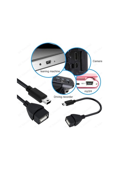 Mini Usb V3 5 Pin Otg Kablosu Usb Dişi Mini Usb Erkek