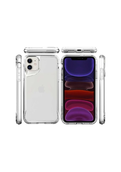 Apple Uyumlu iPhone 11 Uyumlu Kılıf Eğimli Kamera Dizayn Sert Şeffaf Silikon -