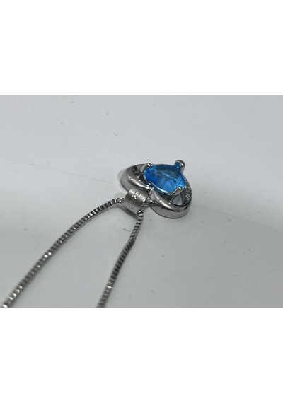 Mavi Taşlı 925 Ayar Gümüş Kolye Ucu 1,65 Gram