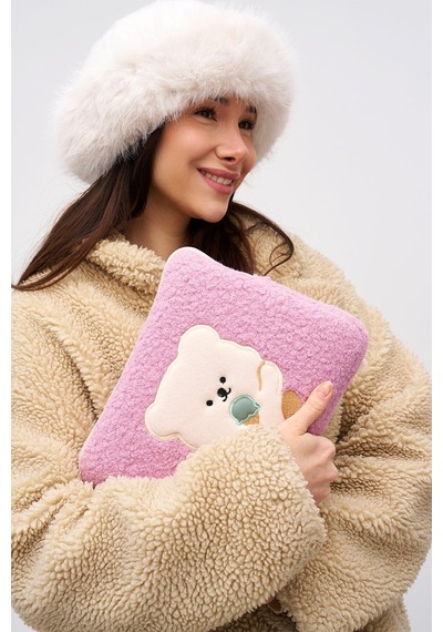 Mussen Teddy Bear Tablet Kılıfı 10 & 11 İnç Uyumlu Pembe