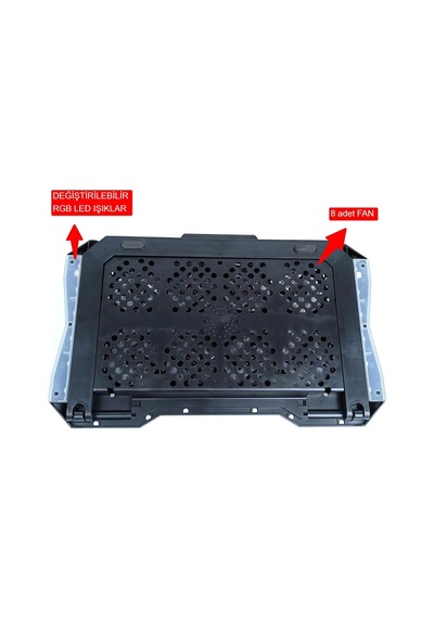 Ga46 Gaming Dizüstü Bilgisayar Soğutucu Laptop Standı 8 Fan Rgb Led Telefon Tutucu Yükseklik Ayarlı
