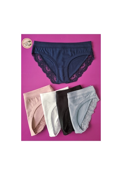 Demirsa Boutique Dantelli, Biye Detaylı 5'li Lacivert, Beyaz, Pudra, Beyaz Ve Mavi Renk Modal Kadın Külot Beyaz Demirsa Boutique Dantelli, Biye Detaylı 5'li Lacivert, Beyaz, Pudra, Beyaz Ve Mavi Renk Modal Kadın Külot Beyaz