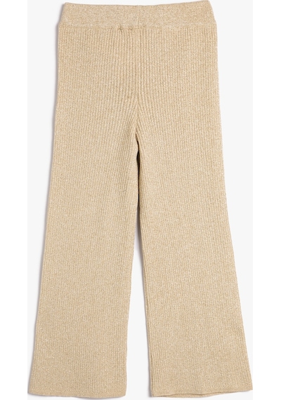 Koton Bol Paça Pantolon Yumuşak Dokulu Beli Lastikli Kaşkorse Sarı 4wkg90018at 4WKG90018AT165 Sarı