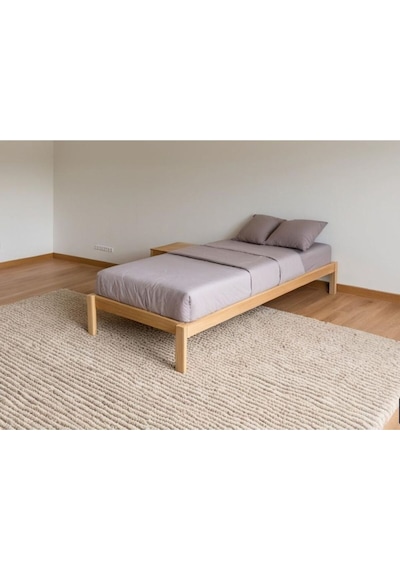 90cm X 190cm Masif Natural Ahşap Tek Kişilik Smart Karyola 90x190 Cm