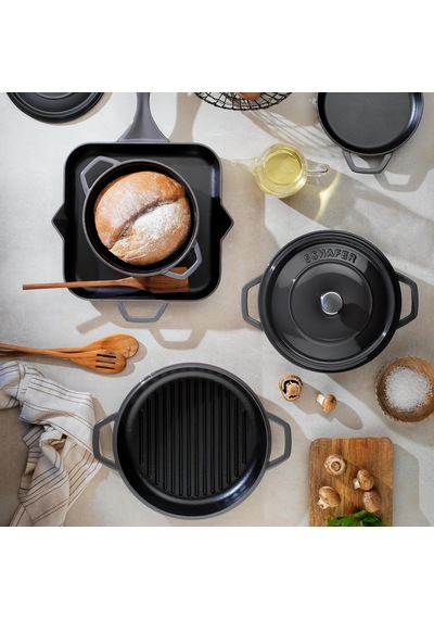 Schafer Guss Chef Döküm Sahan Çift Kulplu 22 Cm 1 Parça-gri Belirtilmemiş