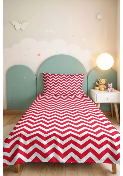 Zigzag Geometrik Fuşya Genç Odası Tek Kişilik Pike Takımı - Modern 160x220 Cm Kapitone Yatak Örtüsü Mercansı Sis Sırları