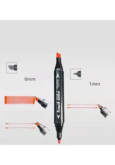 24 Renk Marker Resim Mimari Ve Grafik Tasarım Kalemi 24 Lü Çift Taraflı Marker Keçeli Kalem Seti Çok Renkli