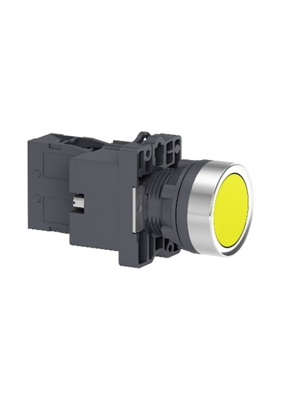 Schneider Electric XA2EW35B1 Sarı ışıklı yaylı buton- Ø22 - - 24V