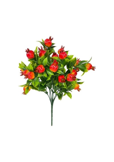 3lü Set Yapay Nar Demeti Yapay Çiçek 30 20cm Yeşil Yapraklı