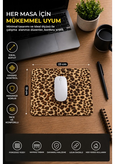 Leopar Desenli Renkli Ergonomik Mouse Pad Kaymaz Taban Ev Ve Ofis Kullanımı Fare Altlığı Mousepad 230x190x2mm