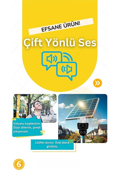 Avenir 6 mp 2 Kameralı Güneş Enerjili Ptz 4g Sim Kartlı 256 GB Sd Kart Destekli Kamera 360° Dönebilir